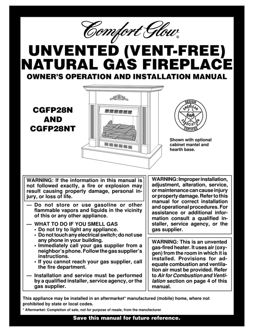 Desa Comfort Glow CGFP28N OWNER'S OPERATION AND INSTALLATION MANUAL