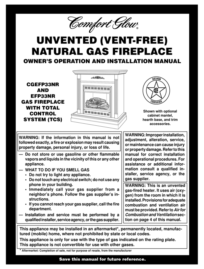 Desa Comfort Glow CGEFP33NR OWNER'S OPERATION AND INSTALLATION MANUAL