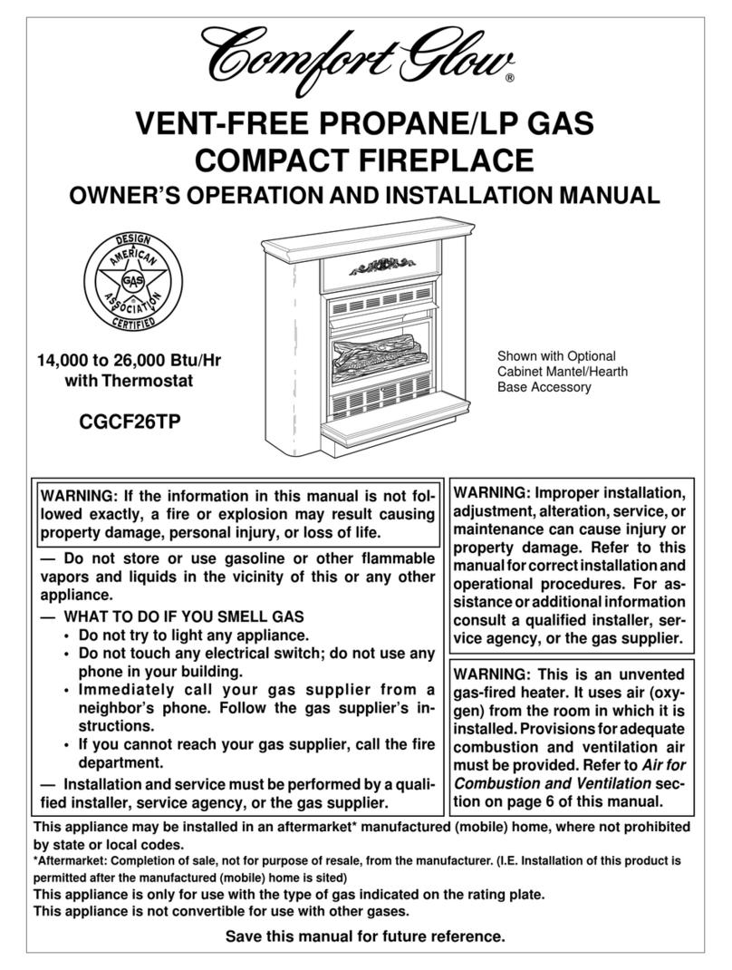 Desa Comfort Glow CGCF26TP Quick start guide Desa Comfort Glow CGCF26TP Quick start guide