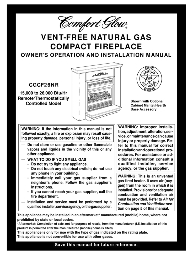 Desa Comfort Glow CGCF26NR OWNER'S OPERATION AND INSTALLATION MANUAL