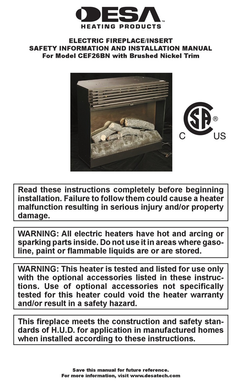 Desa CEF26BN Safety information and installation manual Desa CEF26BN Safety information and installation manual