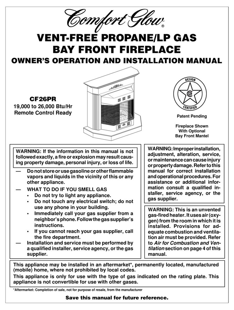 Comfort Glow CF26PR Quick start guide