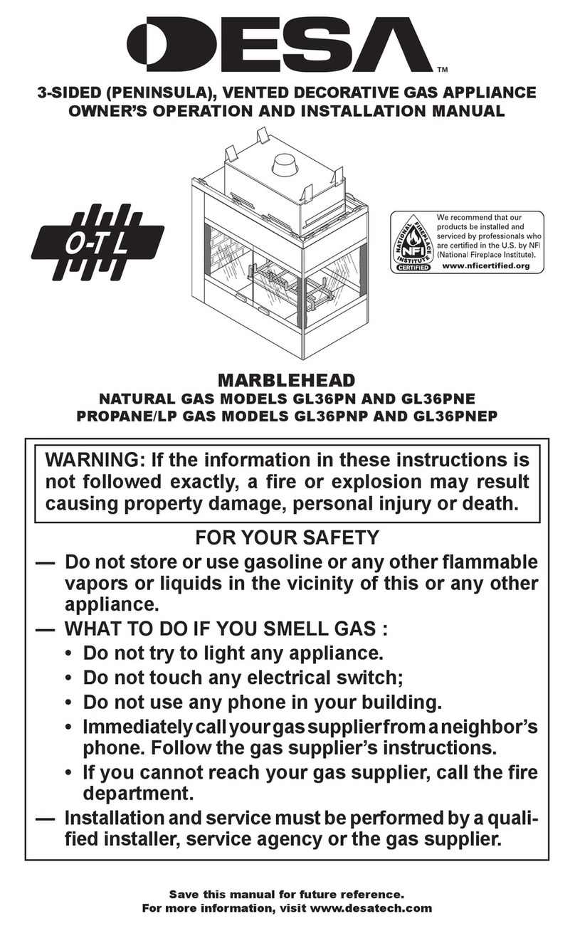 Desa Marblehead GL36PN OWNER'S OPERATION AND INSTALLATION MANUAL