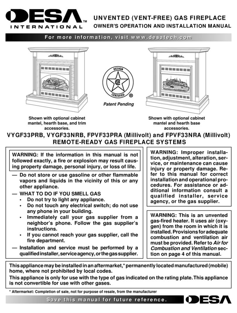 Desa FPVF33NRA OWNER'S OPERATION AND INSTALLATION MANUAL Desa FPVF33NRA OWNER'S OPERATION AND INSTALLATION MANUAL