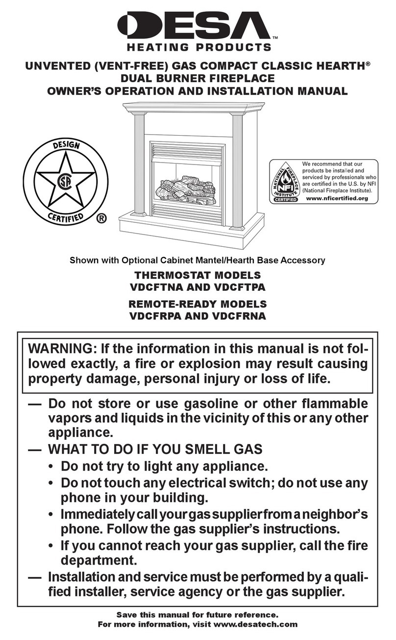 Desa VDCFTNA OWNER'S OPERATION AND INSTALLATION MANUAL Desa VDCFTNA OWNER'S OPERATION AND INSTALLATION MANUAL