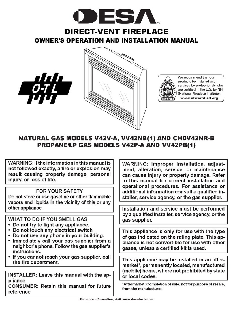 Desa V42V-A OWNER'S OPERATION AND INSTALLATION MANUAL Desa V42V-A OWNER'S OPERATION AND INSTALLATION MANUAL