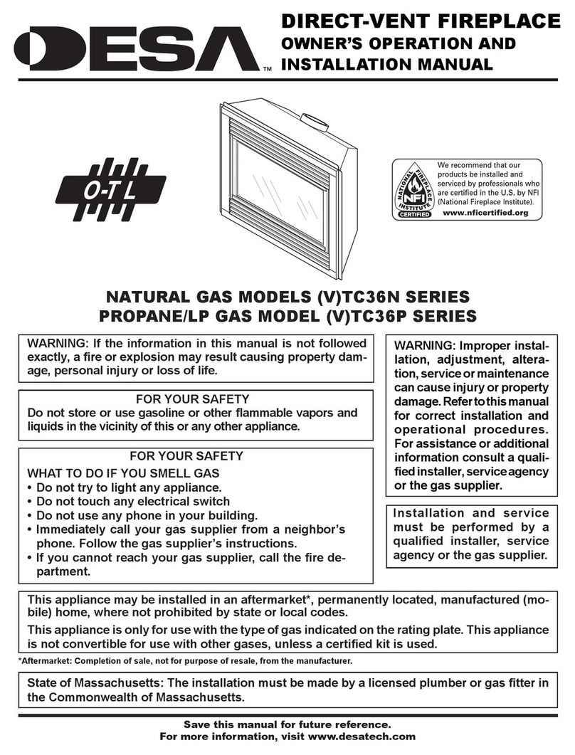 Desa VTC36N Series OWNER'S OPERATION AND INSTALLATION MANUAL
