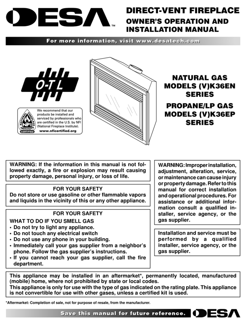 Desa VK36EN Series OWNER'S OPERATION AND INSTALLATION MANUAL Desa VK36EN Series OWNER'S OPERATION AND INSTALLATION MANUAL
