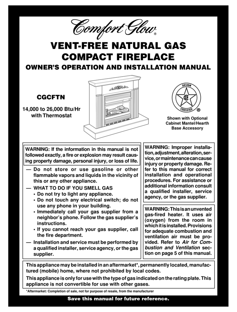 Comfort Glow CGCFTN OWNER'S OPERATION AND INSTALLATION MANUAL Comfort Glow CGCFTN OWNER'S OPERATION AND INSTALLATION MANUAL