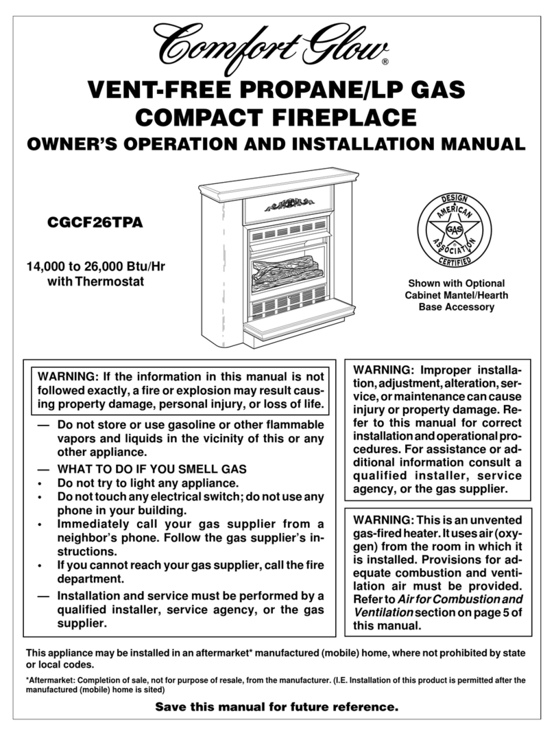 Desa Comfort Glow CGCF26TPA OWNER'S OPERATION AND INSTALLATION MANUAL