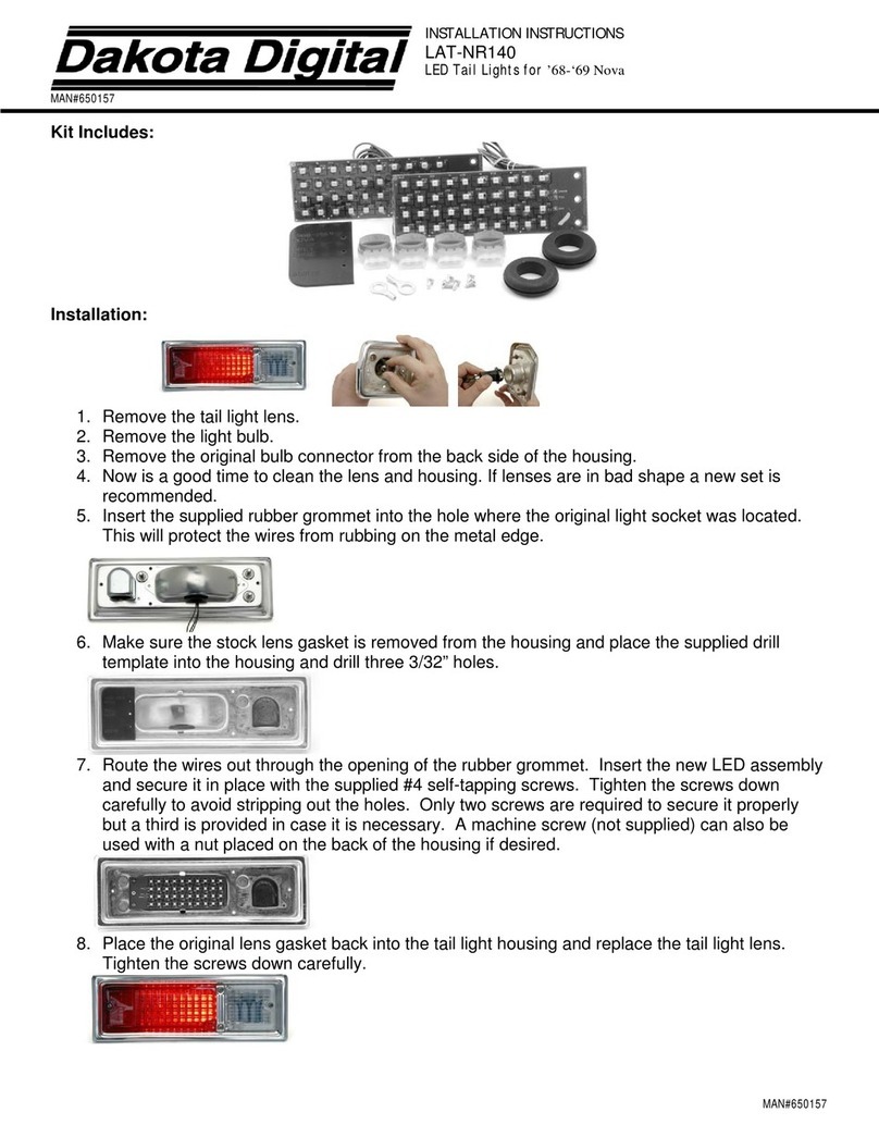 Dakota Digital LED Tail Lights LAT-NR140 installation instructions
