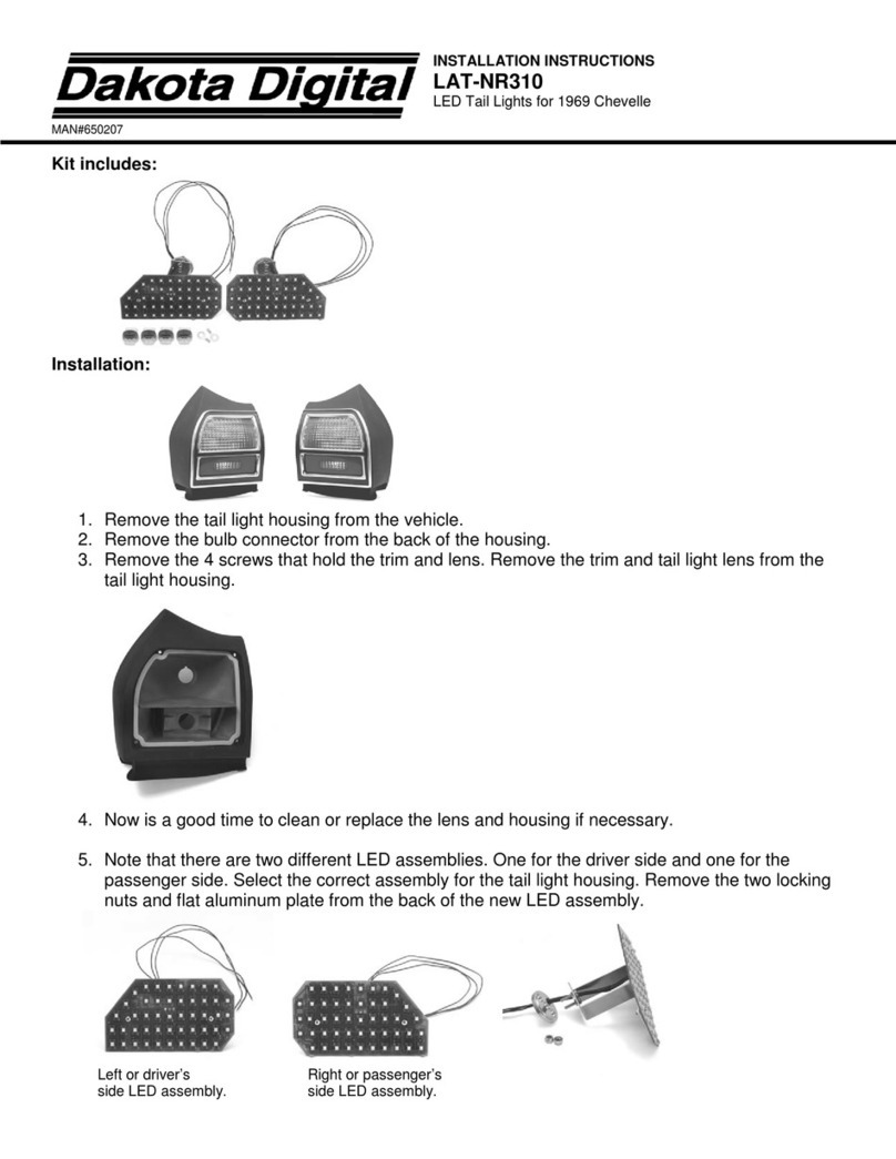 Dakota Digital LED Tail Lights for 1969 Chevelle LAT-NR310 installation instructions