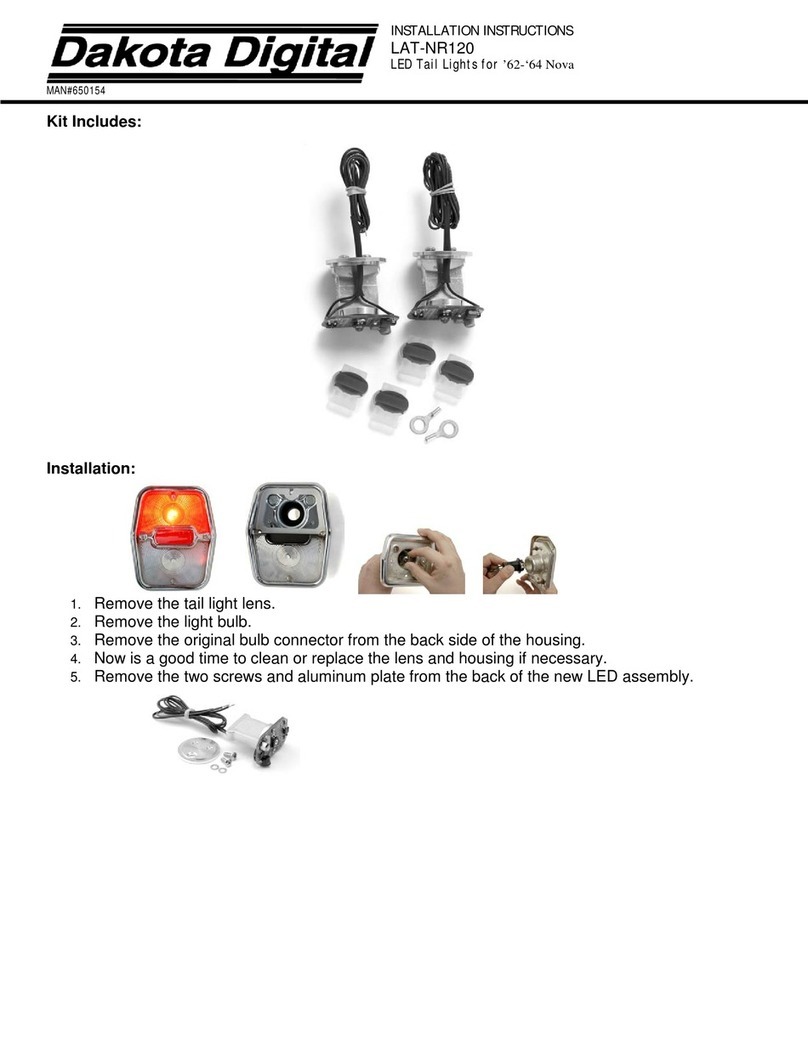 Dakota Digital LED Tail Lights LAT-NR120 installation instructions