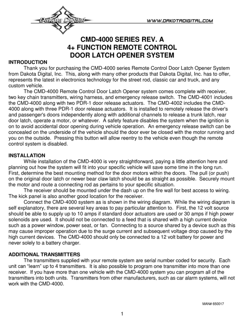 Dakota Digital CMD-4000 Series owner's manual