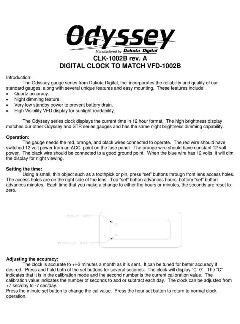 Dakota Digital CLK-1002B manual