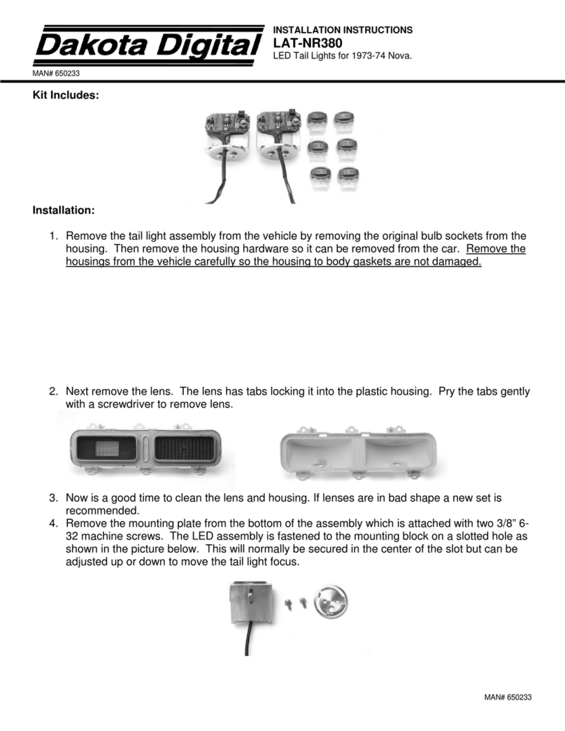 Dakota Digital LED Tail Lights for 1973-74 Nova LAT-NR380 installation instructions Dakota Digital LED Tail Lights for 1973-74 Nova LAT-NR380 installation instructions