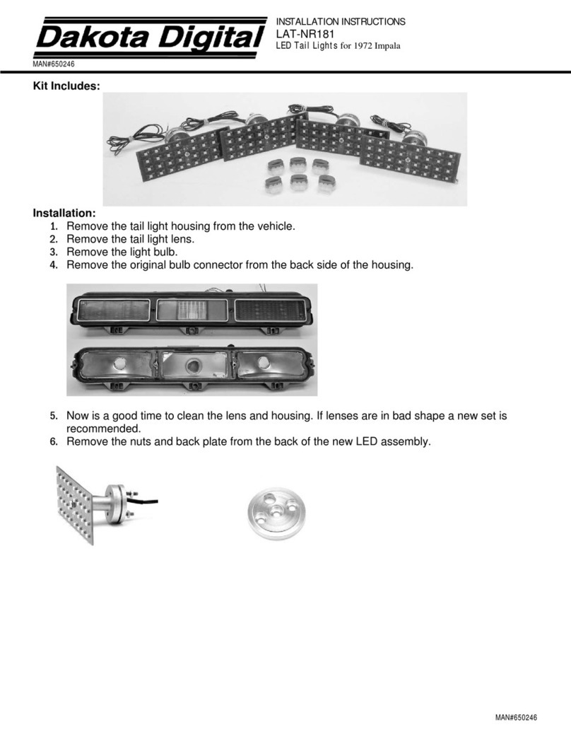 Dakota Digital LED Tail Lights for 1972 Impal LAT-NR181 installation instructions