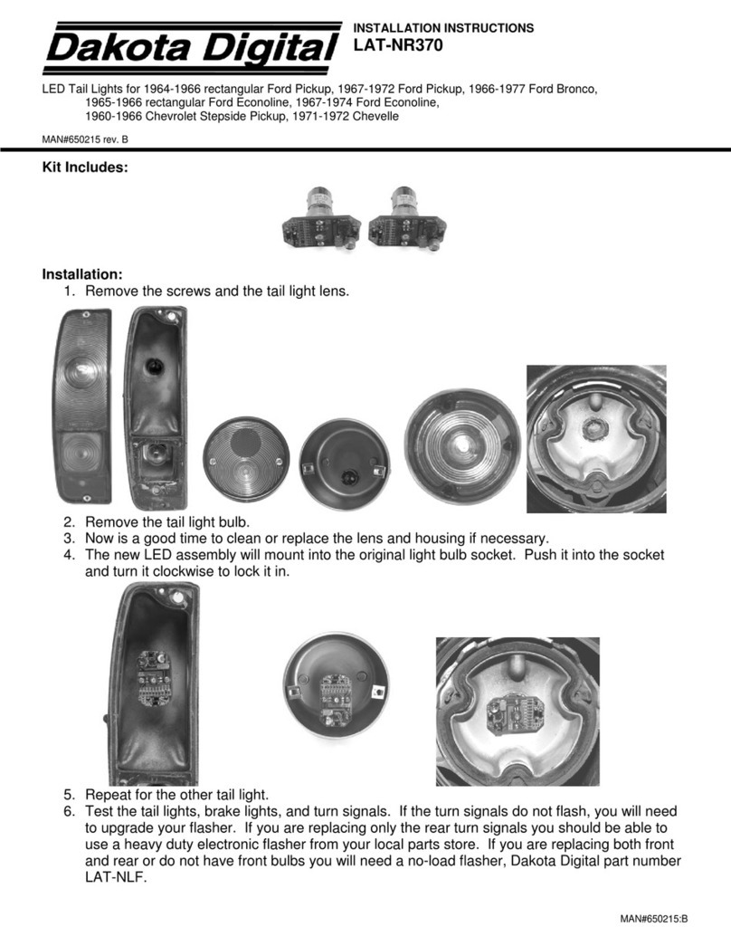 Dakota Digital LED Tail Lights LAT-NR370 User manual