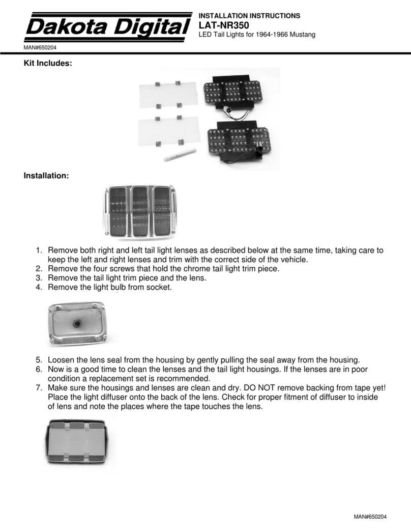 Dakota Digital LED Tail Lights LAT-NR350 installation instructions