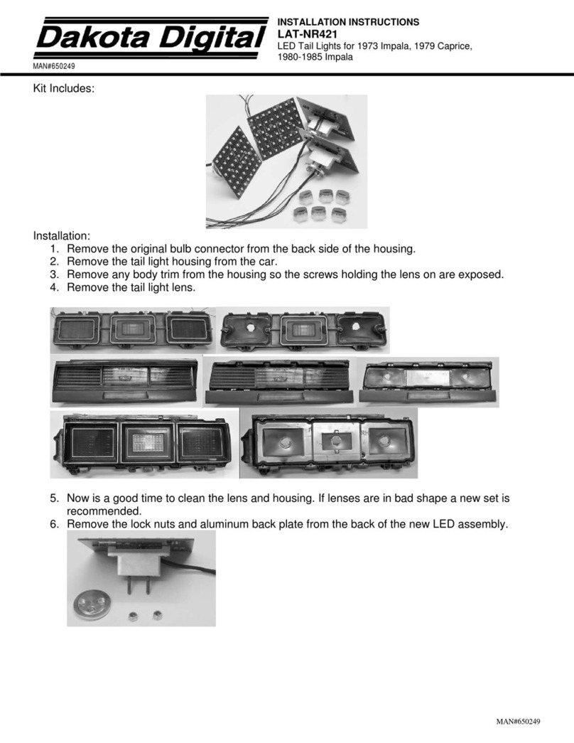 Dakota Digital LED Tail Lights LAT-NR421 installation instructions