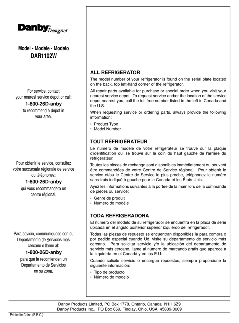 Danby Designer DAR1102W owner's manual