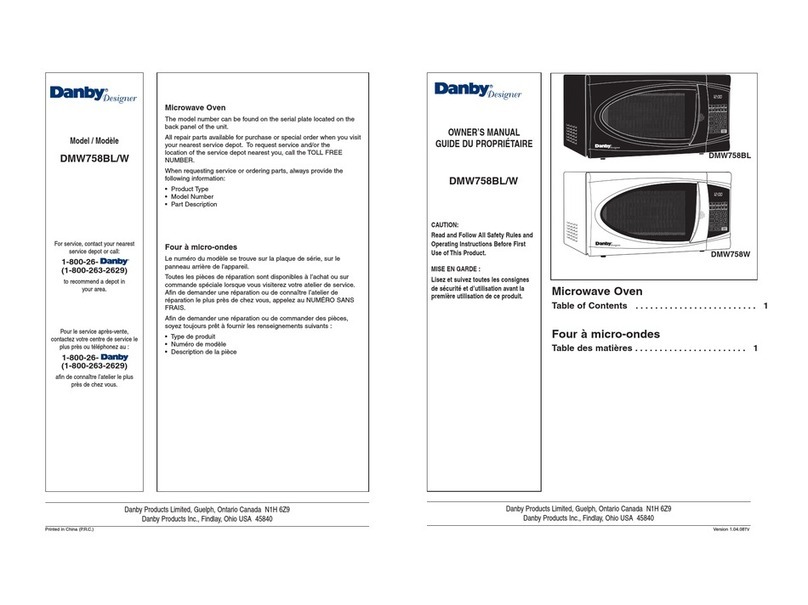 Danby DMW758BL User manual