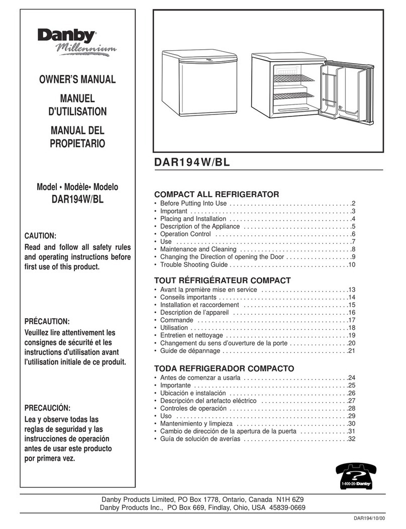 Danby Millenium DAR194BL owner's manual