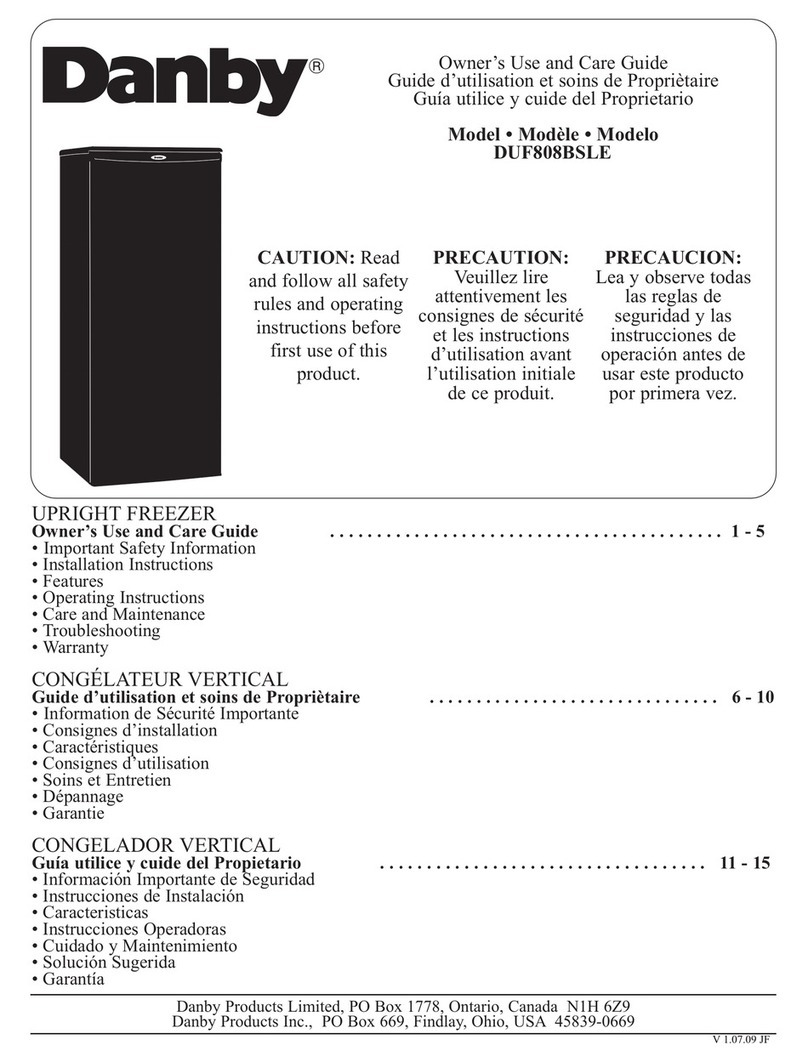 Danby DUF808BSLE Owner's use and care guide