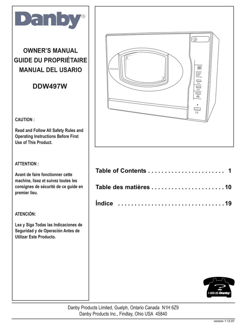 Danby DDW497W owner's manual