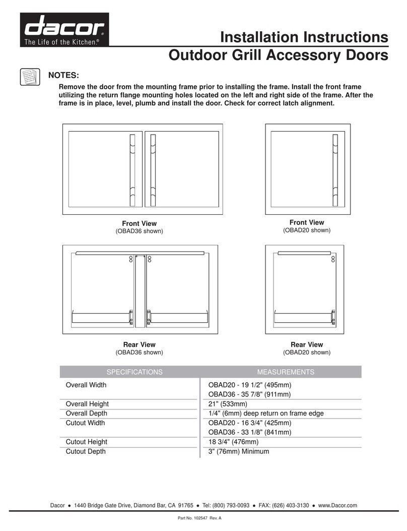 Dacor OBAD20 installation instructions