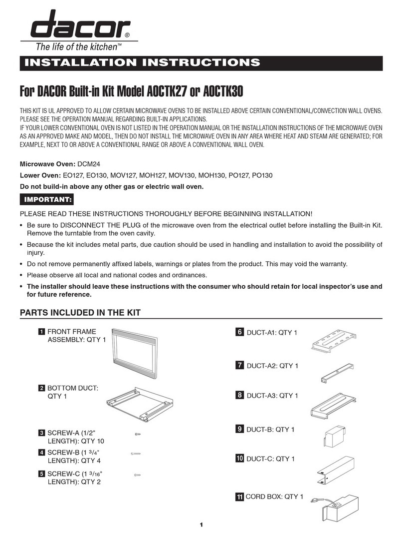 Dacor AOCTK27 User manual