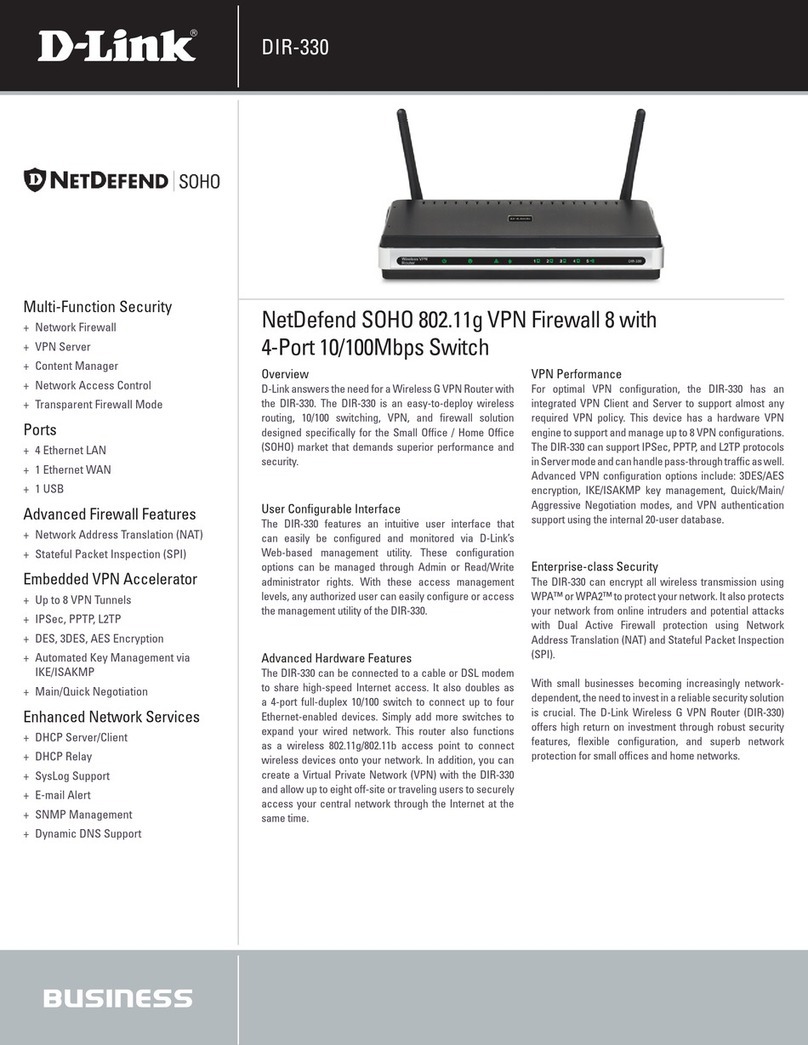 D-Link DIR-330 - Wireless G VPN Router User manual D-Link DIR-330 - Wireless G VPN Router User manual