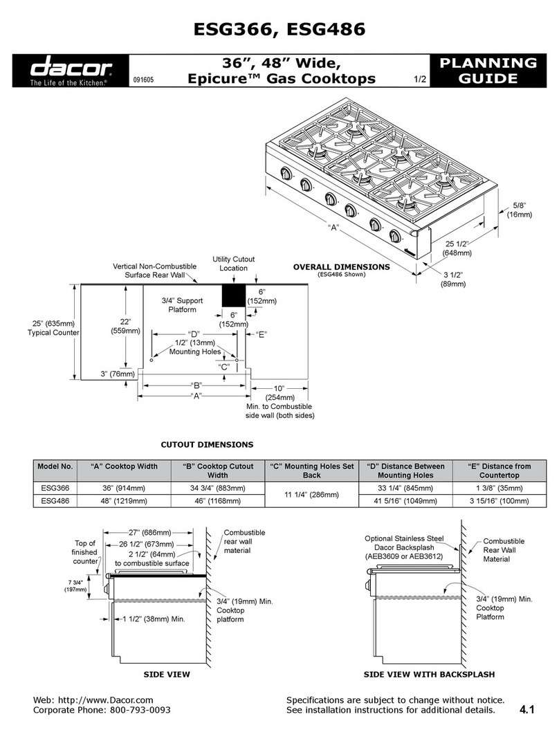 Dacor Epicure ESG366 Planning guide