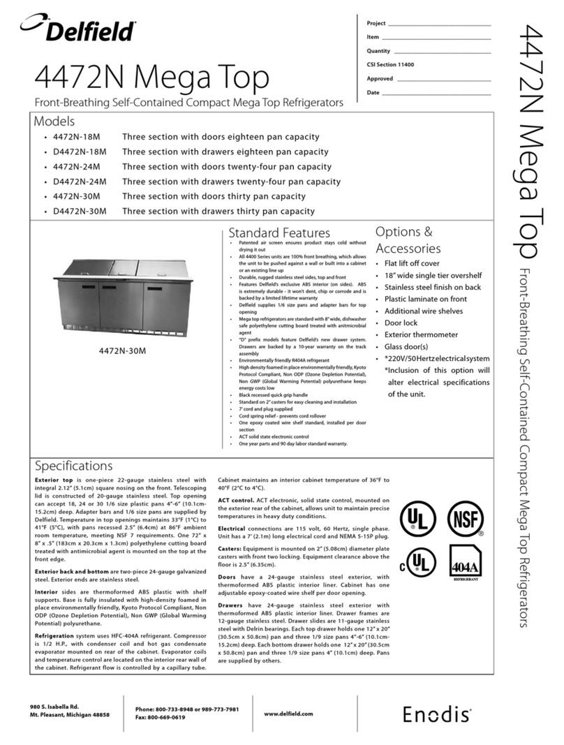 Delfield 4472N-18M User manual Delfield 4472N-18M User manual
