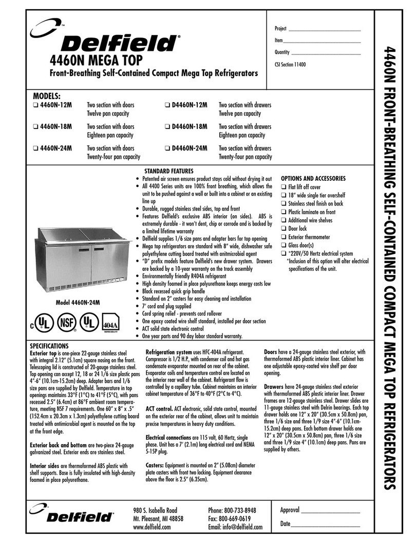 Delfield 4460N-12M User manual