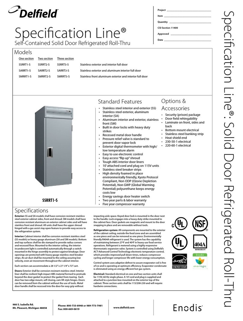 Delfield SARRT1-S User manual Delfield SARRT1-S User manual