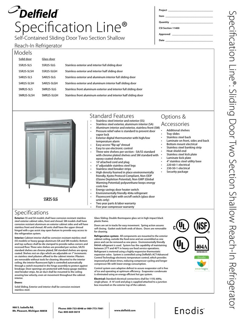 Delfield SAR2S-SLS User manual