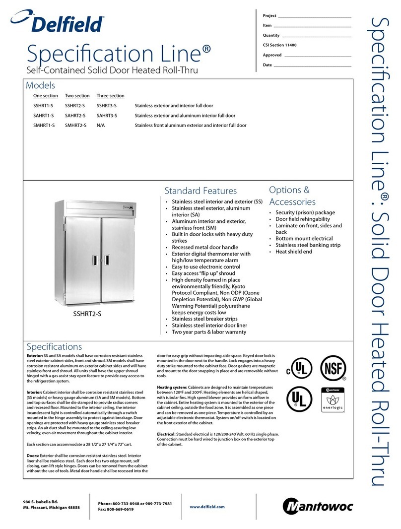 Delfield Specification Line SAHRT1-S User manual Delfield Specification Line SAHRT1-S User manual
