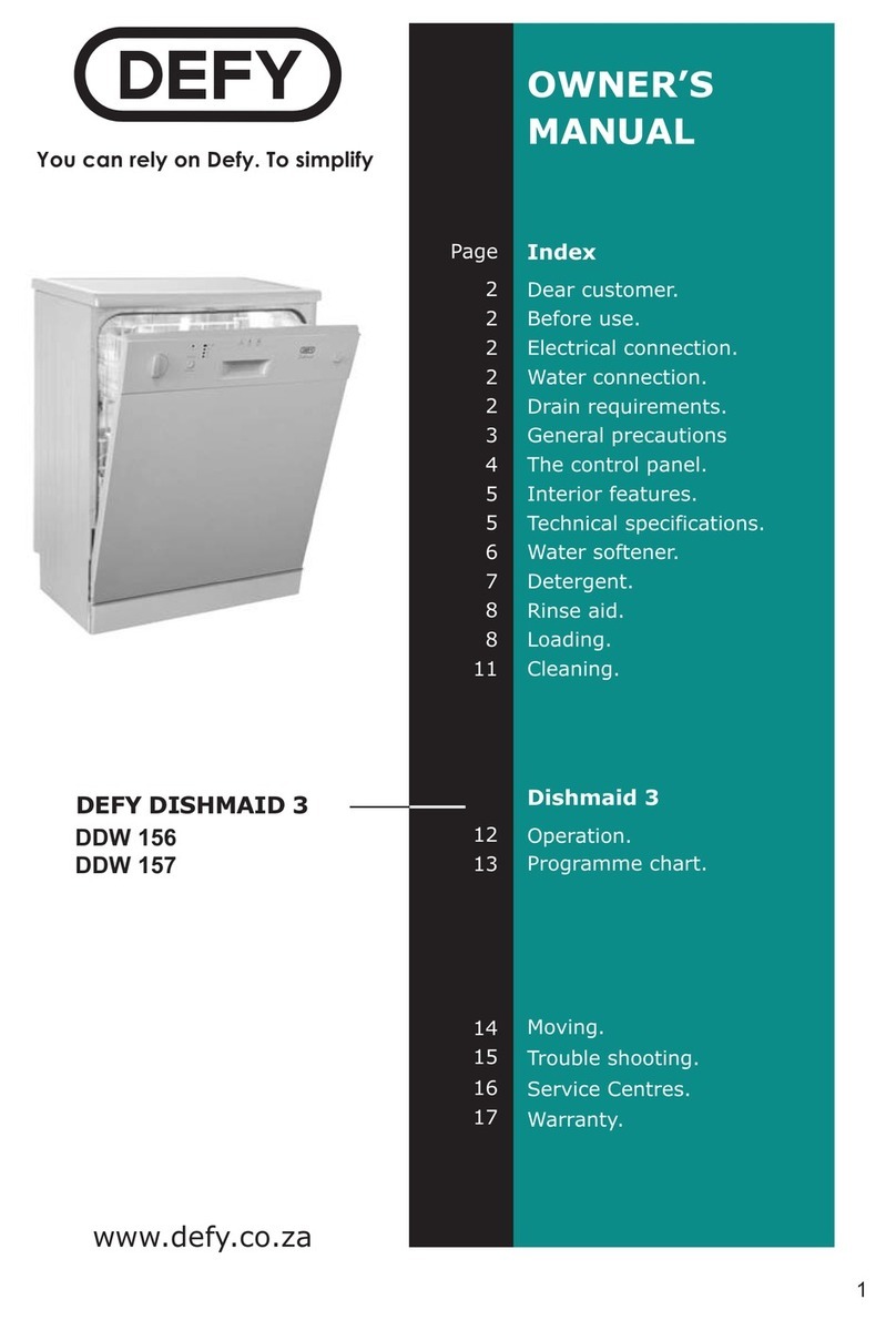 Defy DDW 156 User manual