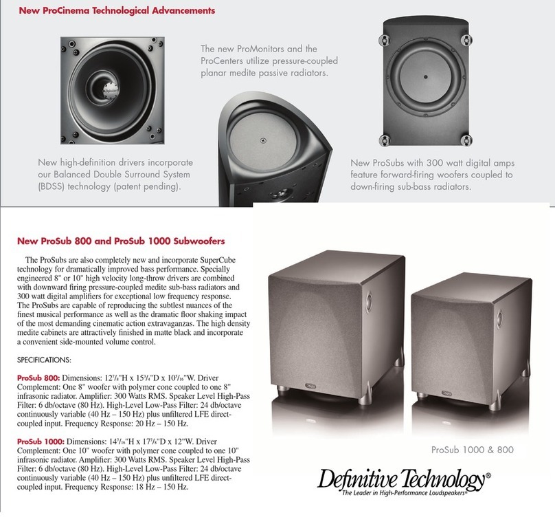 Definitive Technology ProCenter 1000 User manual