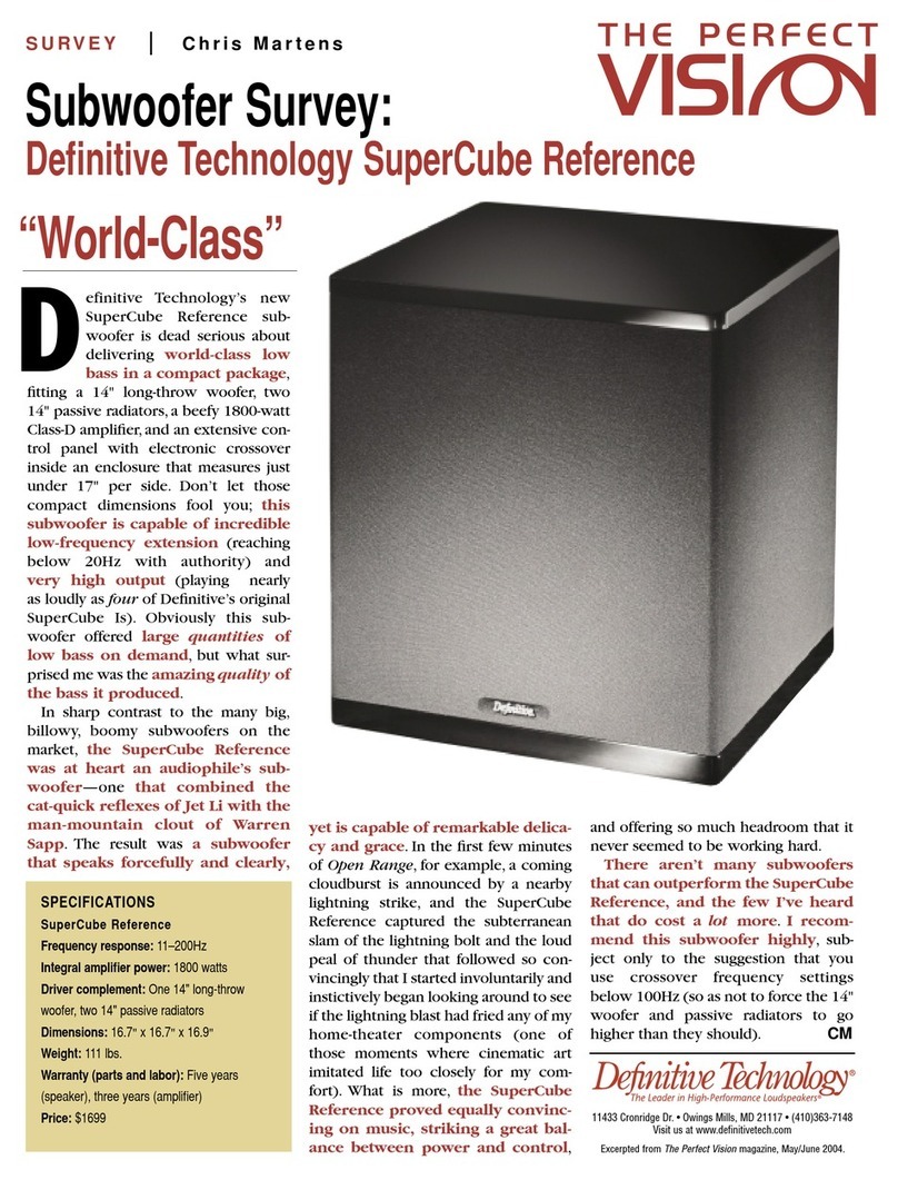 Definitive Technology SuperCube Reference User manual