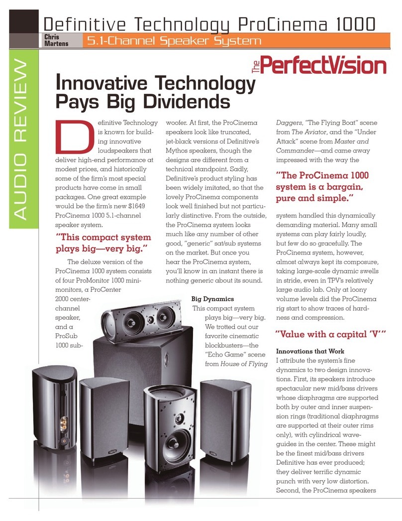 Definitive Technology ProCenter 1000 Brochure & specs