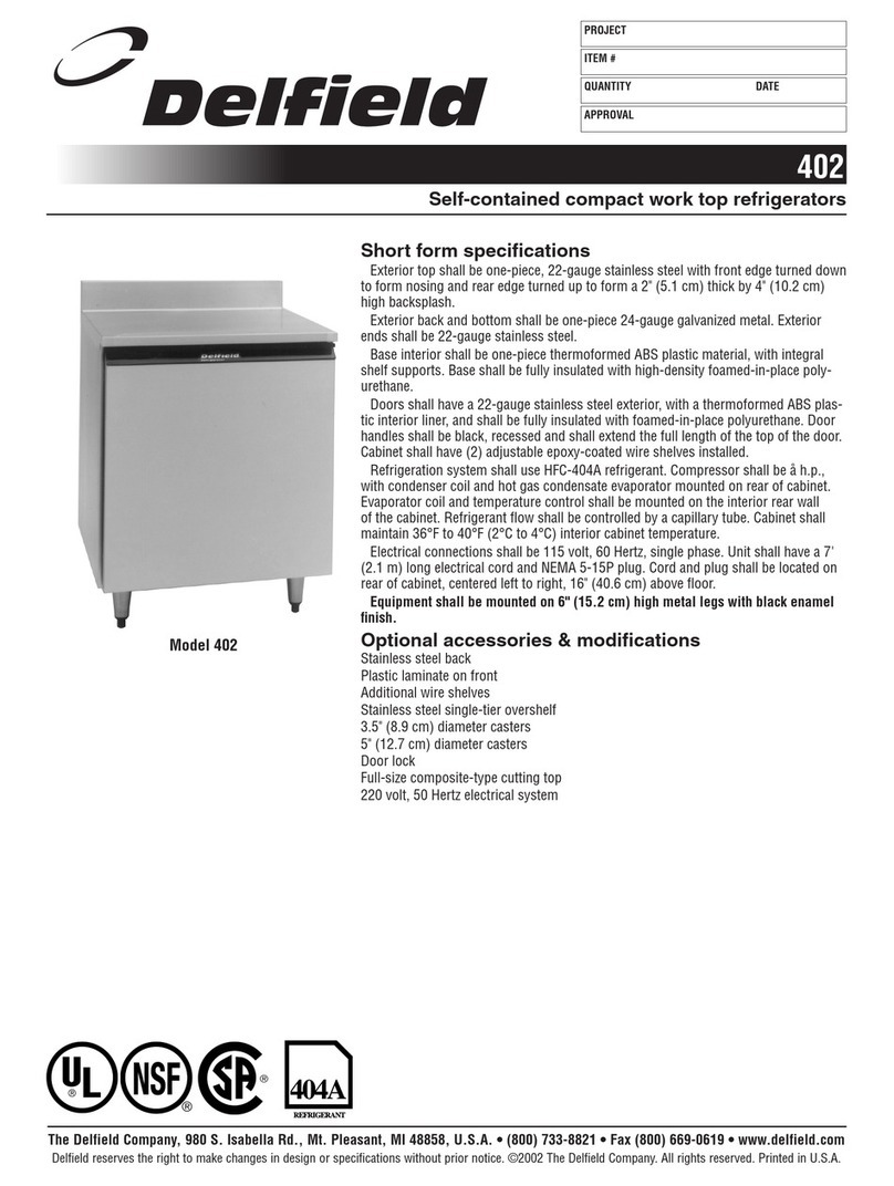 Delfield 402 User manual