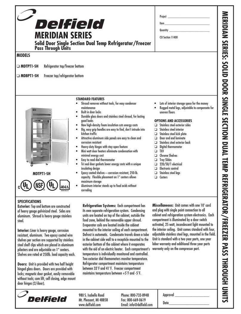 Delfield MDBPT1-SH Specifications