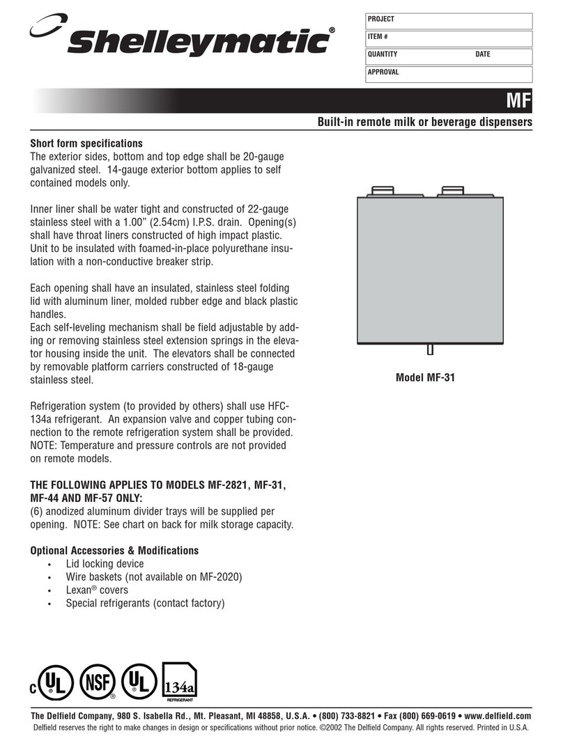 Delfield Shelleymatic MF-31 Specification sheet