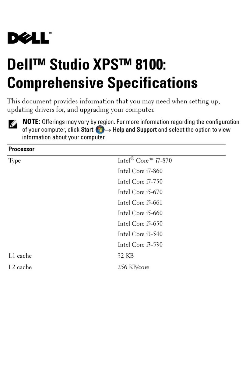 Dell Studio XPS 8100 User manual