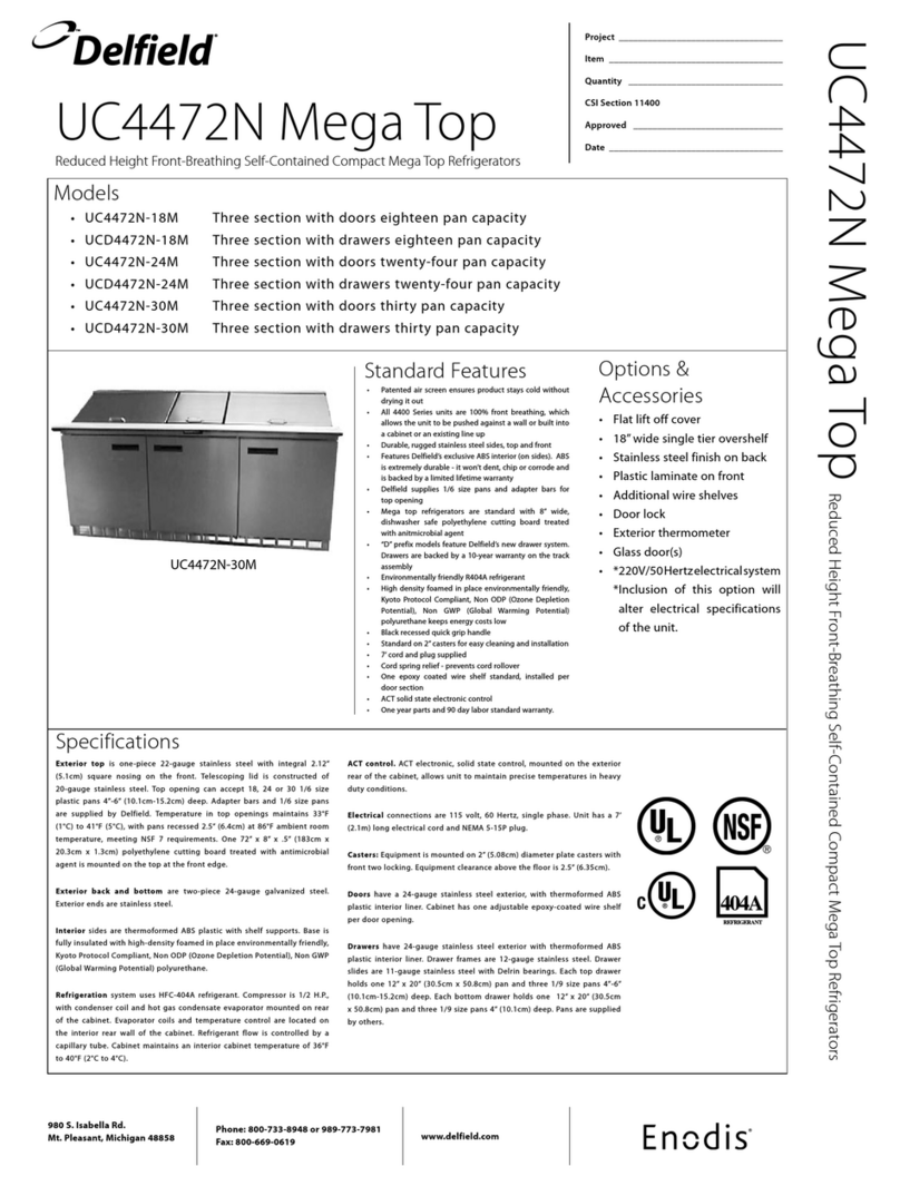 Delfield UC4472N-18M User manual