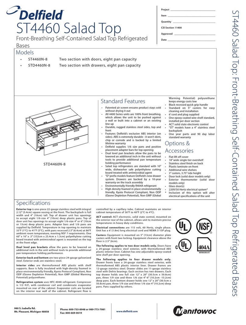 Delfield ST4460N-8 User manual