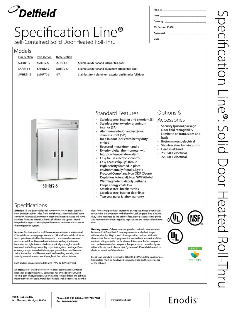 Delfield Specification Line SSHRT1-S User manual
