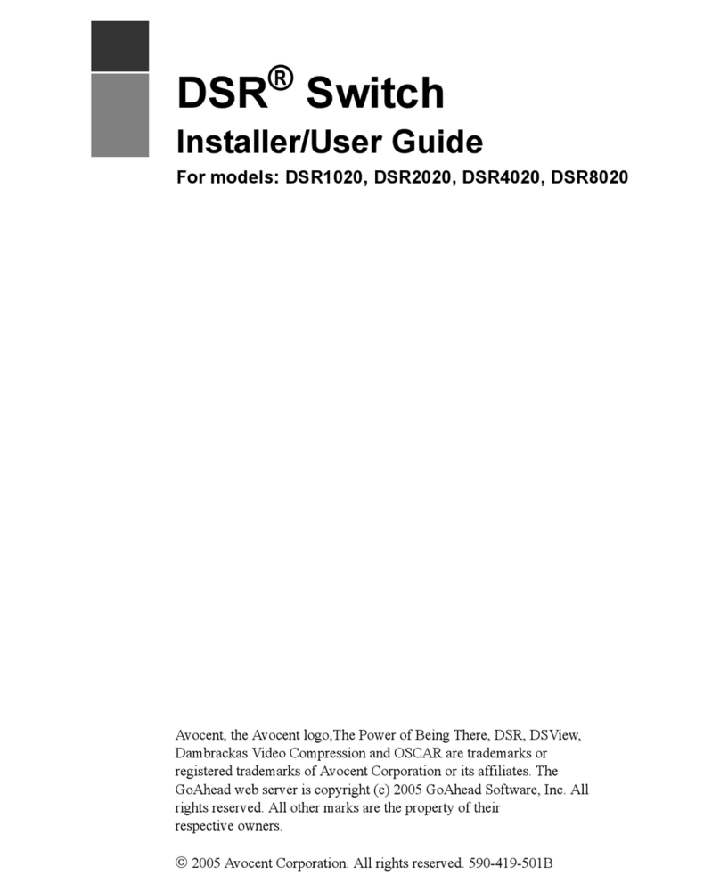 Avocent DSR Series DSR2020 Installation and maintenance instructions Avocent DSR Series DSR2020 Installation and maintenance instructions